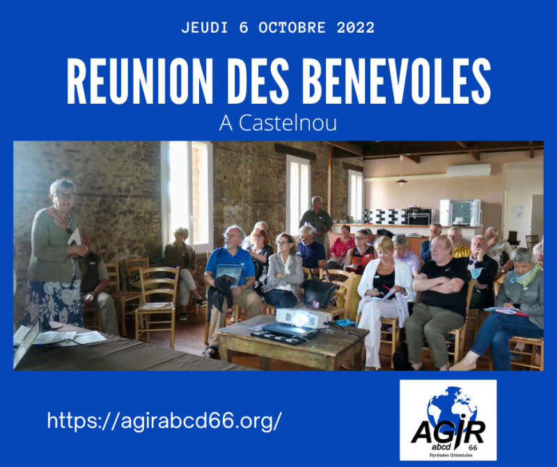 réunion bénévoles AGIRabcd66 Castelnou Perpignan association
